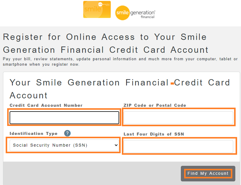 Smile Generation Credit Card register online2