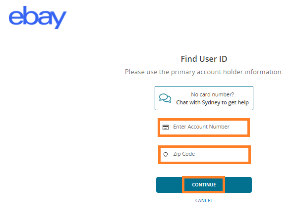 Forgot User Id eBay Mastercard 2