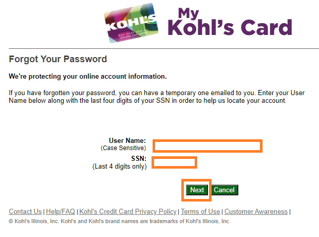 Forgot Password Kohl's Credit Card Online 2
