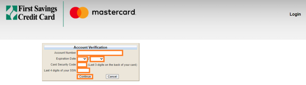 Forgot First Savings Credit Card Password 2
