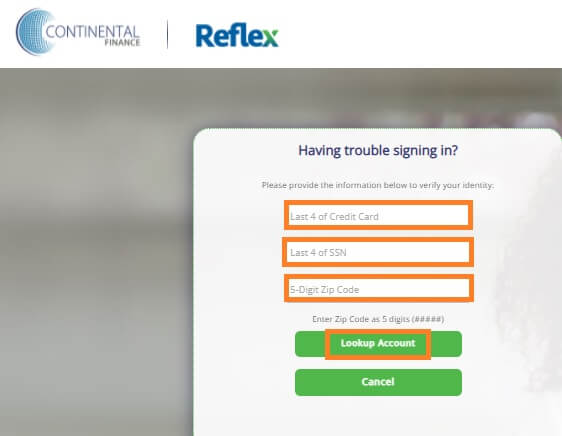 Forgot Reflex Credit Card Username Online 2