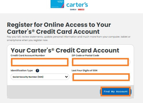 Register Carter’s Credit Card Online 2