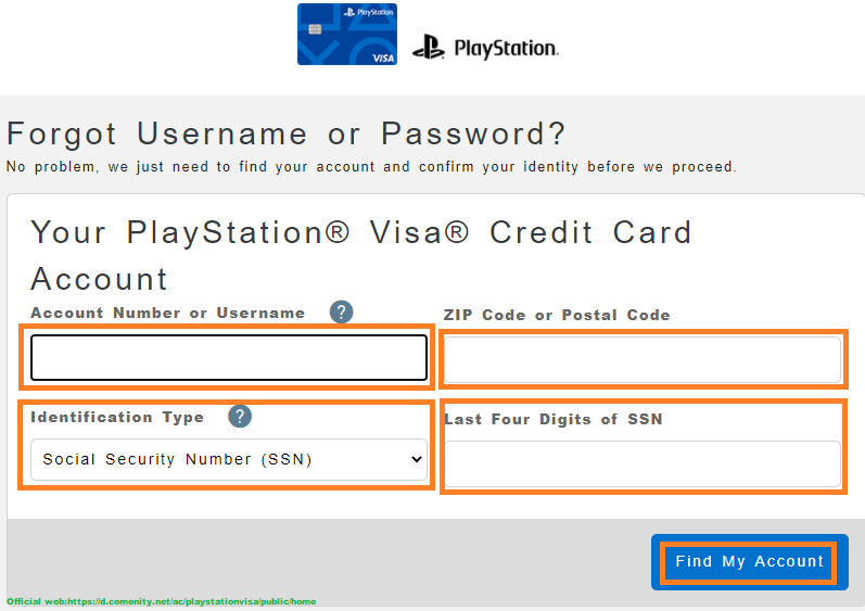 Playstation credit card forgot password2