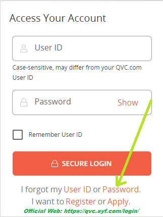 QVC Credit Card Password 1