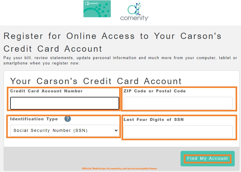 carson's credit card register online2