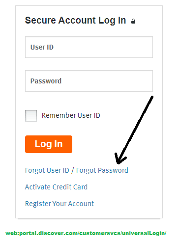 discover credit card forgot password1