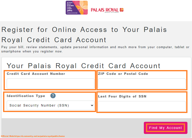 palais royal credit card register online2