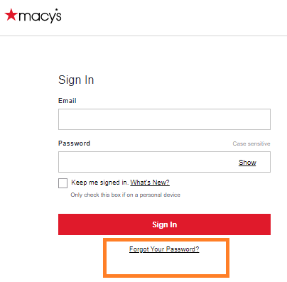 Forgot User Name Macy’s Credit Card Online 1