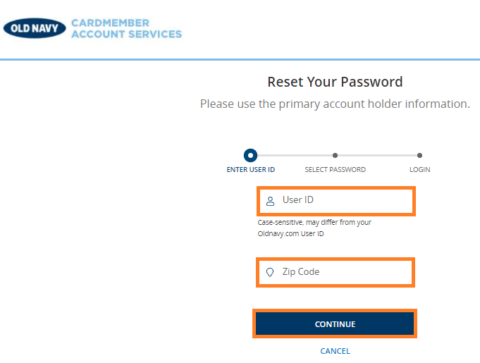 Reset Old Navy Credit Card Password Online 2