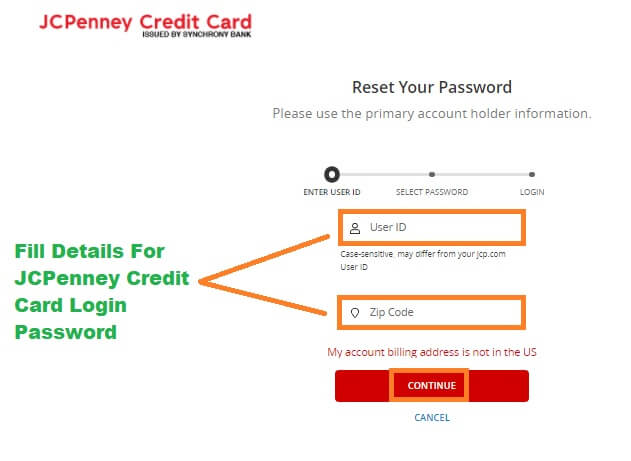 Forgot JCPenney Credit Card Password 2
