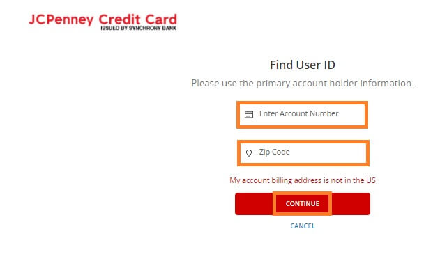 Forgot JCPenney Credit Card User Id 2