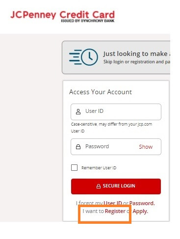 Register JCPenney Credit Card Online 1