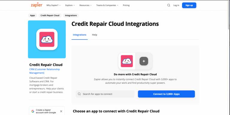Credit Repair Cloud Integrations Zapier