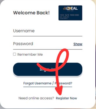 Register Iddeal credit card account online