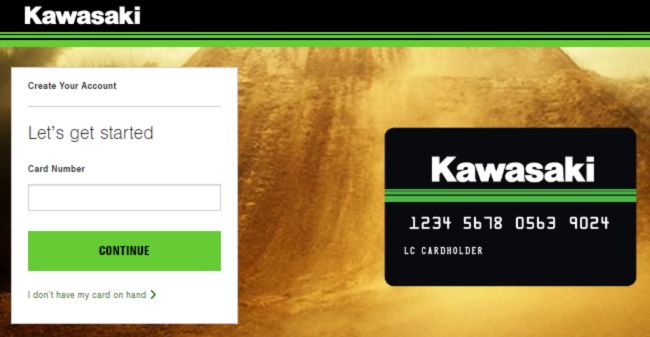 Register Kawasaki credit card account
