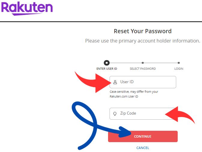 Retrieve a Forgotten Rakuten credit card account Password